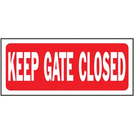 HY-KO Keep Gate Closed Sign 6" x 14", 5PK A23008